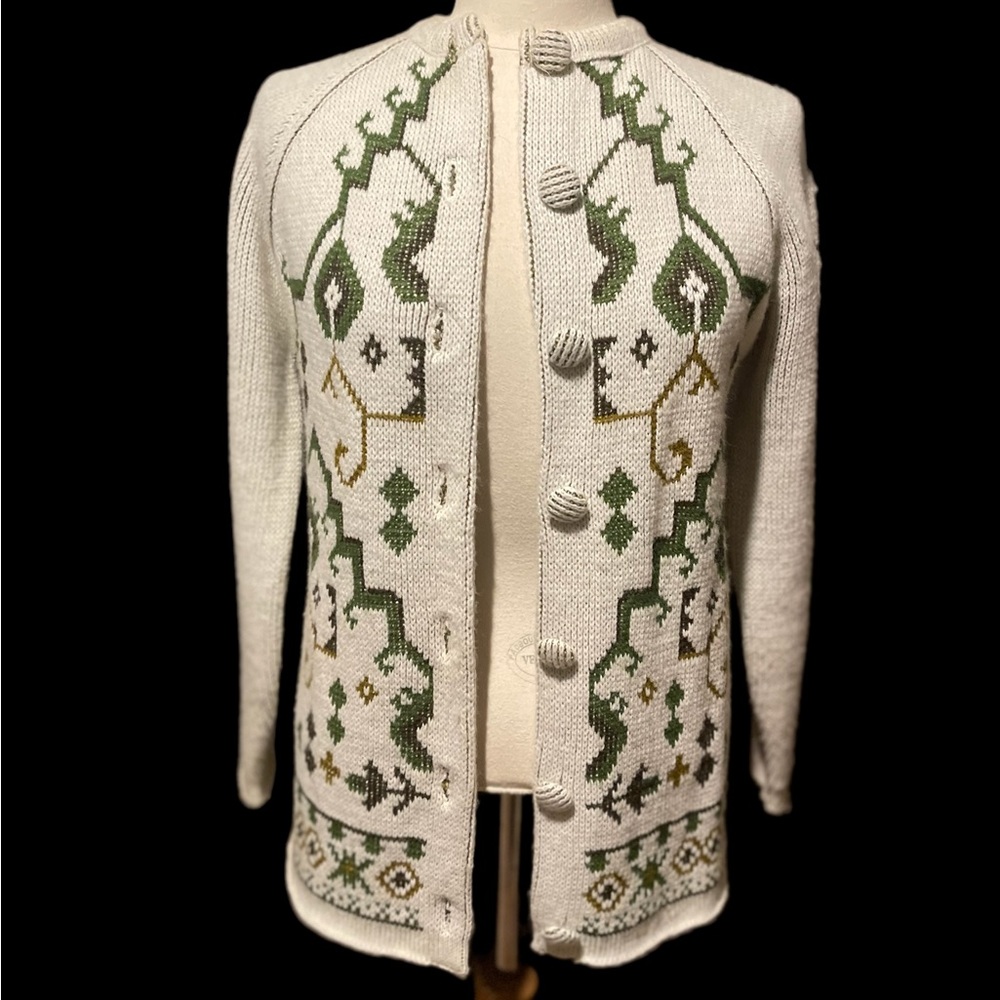 Vintage Carol Brent Womens Cardigan Sweater Size Medium BEAUTIFUL Design
